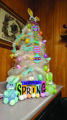 The Lewis County Collector’s office decorated their seasonal tree in the Easter spirit. Denise Goodwin is the Lewis County Collector and Donette Carter is Deputy Collector. That office as well as other Lewis County courthouse offices are closed to the public at this time but citizens are welcome to call any of the offices for information or questions Monday through Friday, 8 a.m. to 4 p.m.