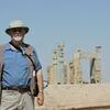 Professor Hotle in front of ruins at Persepolis.